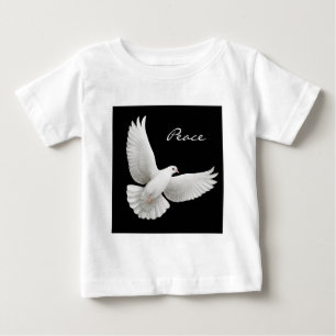 平和鳩の乳児のTシャツ ベビーTシャツ
