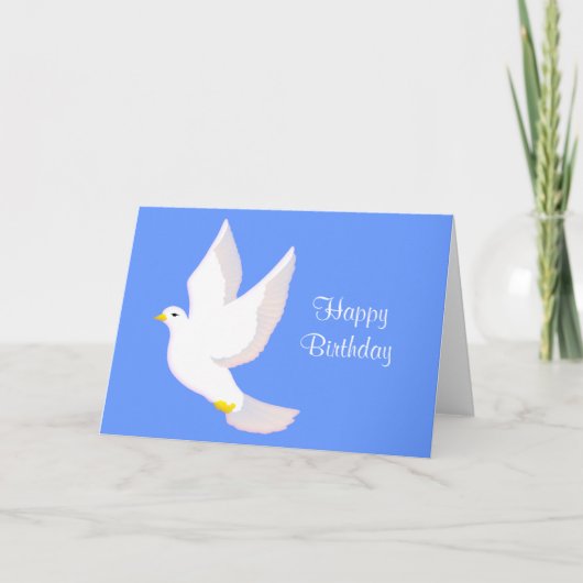 平和鳩の誕生日 カード (正面)