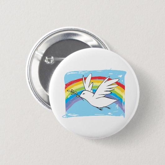 平和鳩 缶バッジ (正面&裏面)