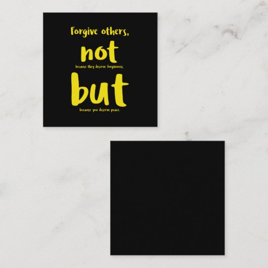平和黄色に値する他の人を許してください。pn スクエア名刺 (正面/裏面)