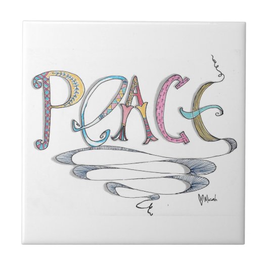 平和4 x 4セラミックタイル タイル (正面)