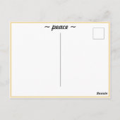 平和!エンジェルブラックオンホワイト金ゴールド ポストカード (裏面)