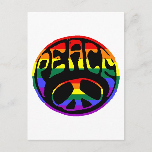 平和 - ゲイの旗 ポストカード (正面)