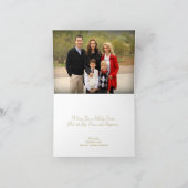 平和。シンプルエレガントミニマル金ゴールドと白写真 シーズンカード (内部)