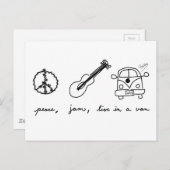 平和、ジャム、ファンで生きる ポストカード (正面/裏面)