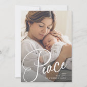 平和 |スクリプエレガントトとフォトクリスマス シーズンカード (正面)