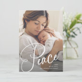 平和 |スクリプエレガントトとフォトクリスマス シーズンカード (スタンド正面)