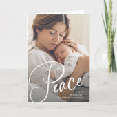 平和 |スクリプエレガントトとフォトクリスマス シーズンカード (正面)