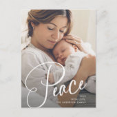 平和 |スクリプエレガントトとフォトクリスマス シーズンポストカード (正面)