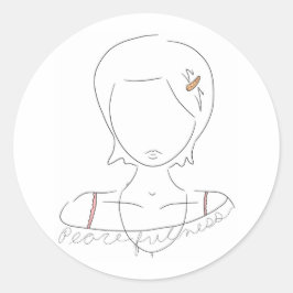 「平和」ステッカー、手書き ラウンドシール