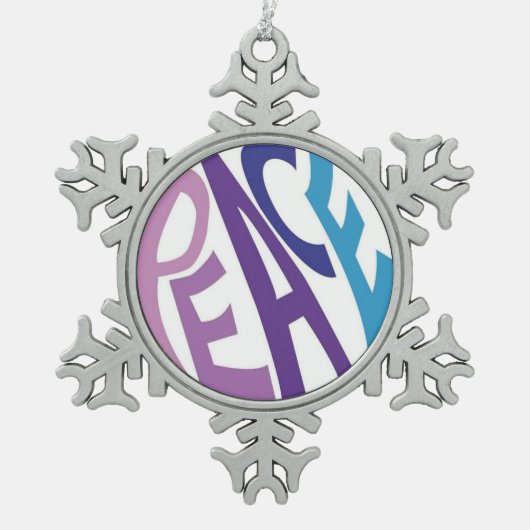 平和 スノーフレークピューターオーナメント (正面)