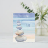 平和，バランスの取れた岩，海辺，変化 ポストカード (スタンド正面)