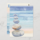 平和，バランスの取れた岩，海辺，変化 ポストカード (正面/裏面)