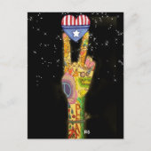 平和,パーティー,ビクトリー米国招待状- SRF インビテーションポストカード (正面)