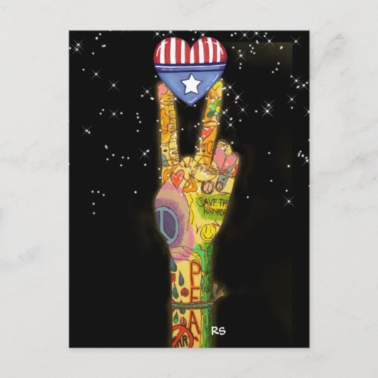 平和，パーティー，ビクトリー米国招待状- SRF インビテーションポストカード (正面)