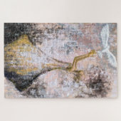 平和 – ホワイト鳩の自由 – 抽象芸術絵画ズ ジグソーパズル (横)