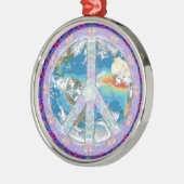 平和-共存して下さい メタルオーナメント (左)