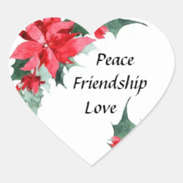 平和、友情、愛のクリスマス ハートシール