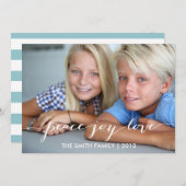 平和、喜び、ラブホリデーの写真カード |青 シーズンカード (正面/裏面)