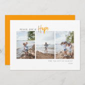 平和 喜び 希望 現代的なスクリプト ミニマル写真 シーズンカード (正面/裏面)