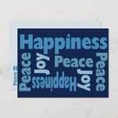 平和、喜び、幸福のグッドウィルメッセージ シーズンポストカード (正面/裏面)