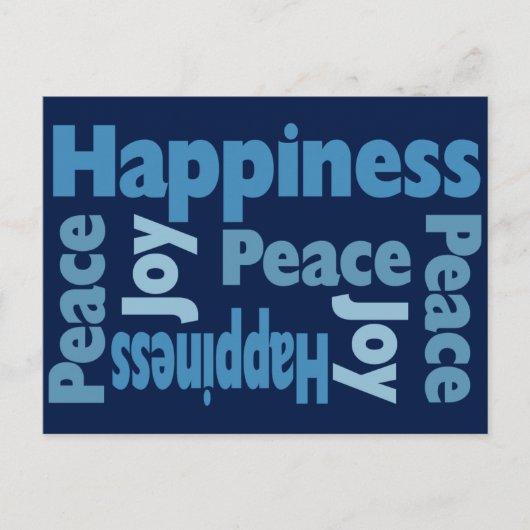 平和、喜び、幸福のグッドウィルメッセージ シーズンポストカード (正面)