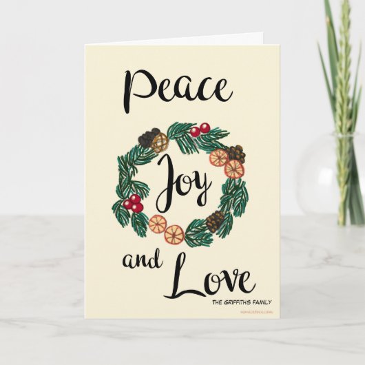 平和、喜び、愛。カスタマイズ可能 シーズンカード (正面)