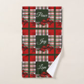 平和、喜び、愛、クリスマスパーソナライズされた バスタオルセット (ハンドタオル)