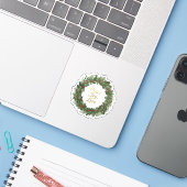 平和 喜び 愛 リース クラシック クリスマスのメッセージ シール (ノートパソコンとiPhone)