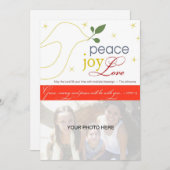 平和、喜び、愛、宗教的なホリデーカード シーズンカード (正面/裏面)