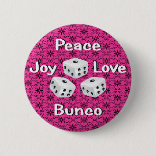 平和、喜び、愛、bunco 缶バッジ