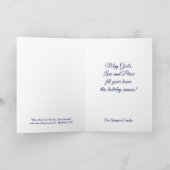 平和、希望、愛、喜びの宗教的なクリスマス シーズンカード (内部)