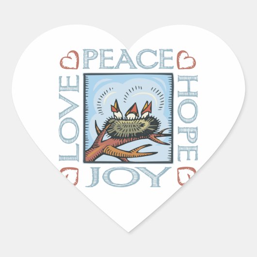 平和、希望、愛、喜び ハートシール (正面)