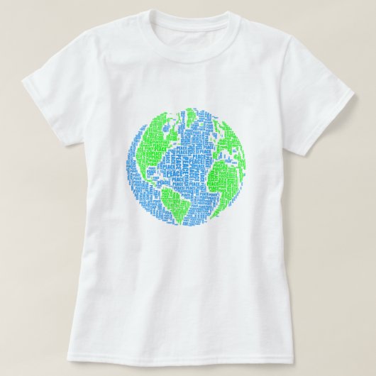 平和/平和/地球の日/世界平和 Tシャツ (デザイン正面)