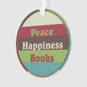 平和、幸福、本のブッククラブのオーナメント オーナメント (正面)