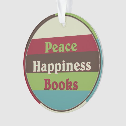 平和、幸福、本のブッククラブのオーナメント オーナメント (正面)