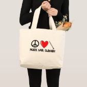 平和、愛およびクラリネット ラージトートバッグ (正面(商品))