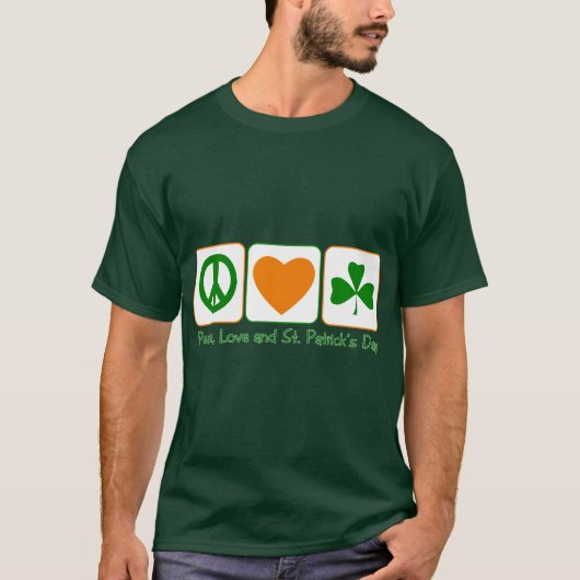 平和、愛およびセントパトリックの日 Tシャツ (正面)
