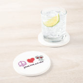 平和、愛およびワイン コースター (側面)