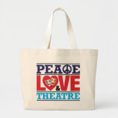 平和、愛および劇場のバッグ ラージトートバッグ (正面)