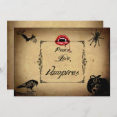 平和、愛および吸血鬼のハローウィンパーティ 招待状 (正面/裏面)