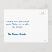 平和、愛および喜び。 ヴィンテージのクリスマスの天使 シーズンポストカード (裏面)