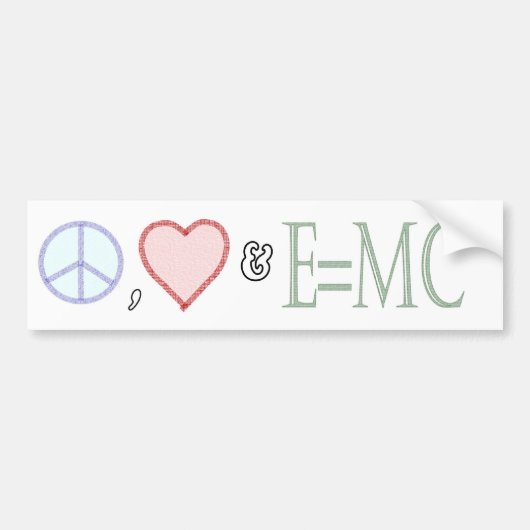 平和、愛および理解 バンパーステッカー (正面)