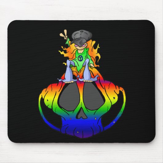 平和、愛および石及びロール マウスパッド (正面)