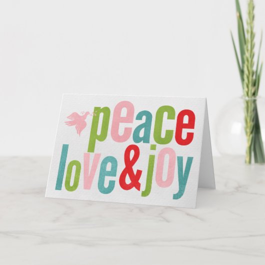 平和 愛と喜びの鳩 カラフル シーズンカード (正面)