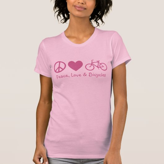 平和、愛と自転車 Tシャツ (正面)