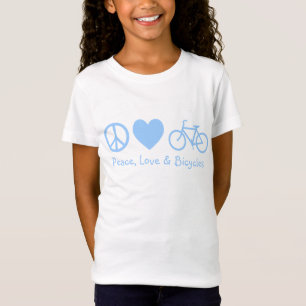 平和、愛と自転車 Tシャツ