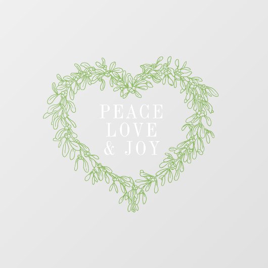 平和、愛の喜びミスタントクリスマスホワイトグリーン ウィンドウサイン (シート)