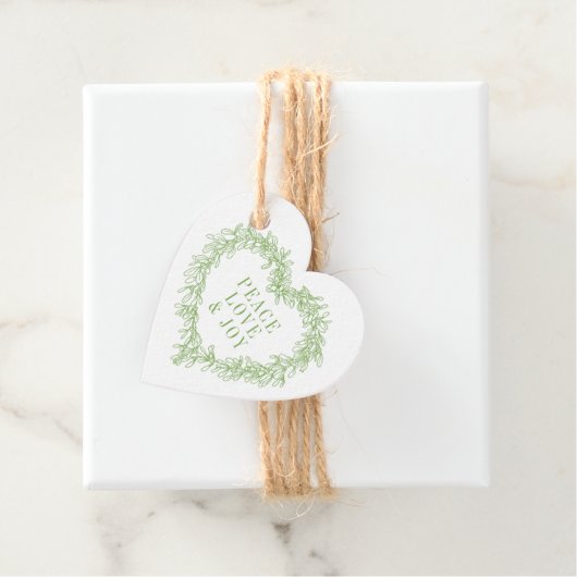 平和、愛の喜びミスタントクリスマスホワイトグリーン フェイバータグ (インサイチュ)