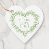 平和、愛の喜びミスタントクリスマスホワイトグリーン フェイバータグ (正面)
